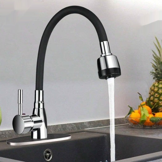 360° Rotating Flexible Kitchen Faucet | Hot & Cold Mixer Tap with Inlet Pipe Options