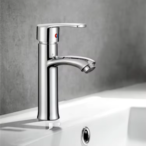 Silver Chrome Bathroom Basin Mixer Faucet | Single Handle Hot & Cold Washbasin Tap