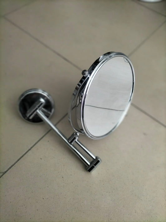 Dual-Sided 360° Magnifying Mirror | Wall Mounted Vanity Mirror with Extendable Swivel Arm