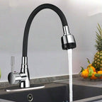 360° Rotating Flexible Kitchen Faucet | Hot & Cold Mixer Tap with Inlet Pipe Options