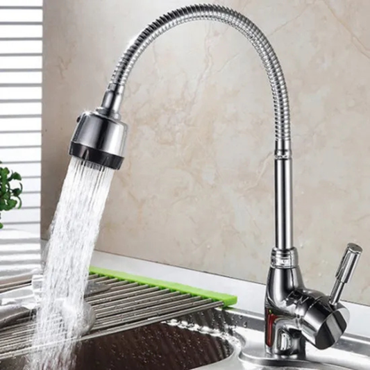 Flexible Dual-Hole Shower Head | Chrome Rotatable Bathroom Faucet Sprayer