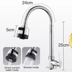 Flexible Dual-Hole Shower Head | Chrome Rotatable Bathroom Faucet Sprayer