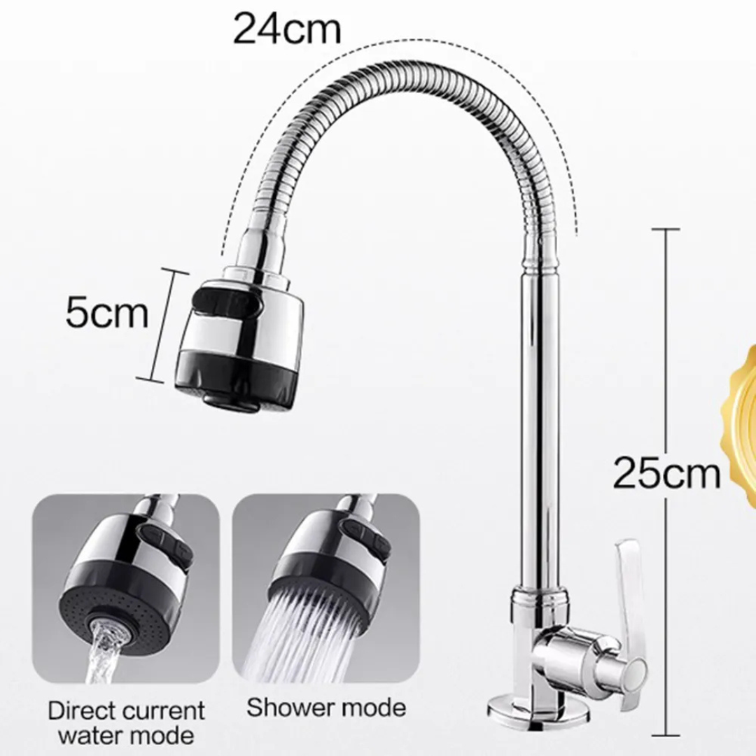 Flexible Dual-Hole Shower Head | Chrome Rotatable Bathroom Faucet Sprayer