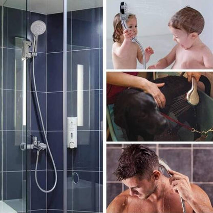 5-Mode High Pressure Handheld Shower Set with Hose & Wall Hook | Chrome Bathroom Shower Head