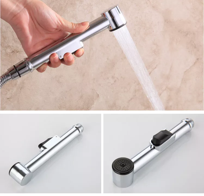Muslim Shower Complete Set | Chrome Bidet Sprayer Kit with 1M Hose Pipe – Brass Core, Leak-Resistant