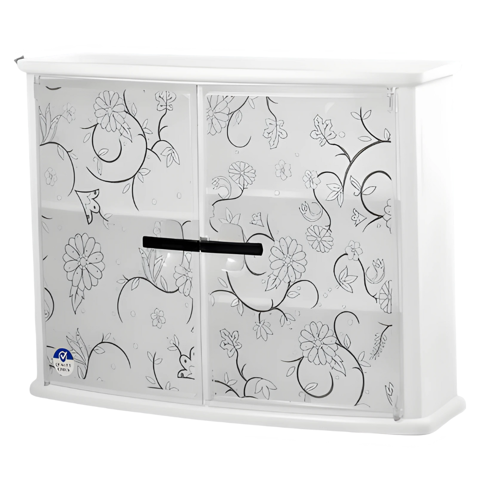 Wall Mounted Double Door Plastic Bathroom Cabinet | Waterproof Storage Organizer – Multi-Color