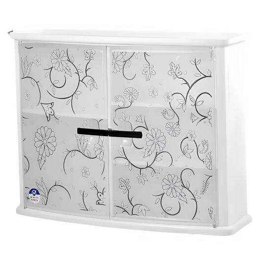Wall Mounted Double Door Plastic Bathroom Cabinet | Waterproof Storage Organizer – Multi-Color