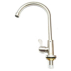 304 Stainless Steel Single Cold Kitchen Faucet | Brushed Deck Mounted Modern Sink Tap