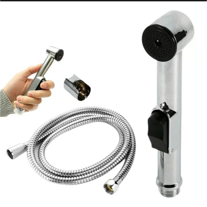 Muslim Shower Complete Set | Chrome Bidet Sprayer Kit with 1M Hose Pipe – Brass Core, Leak-Resistant