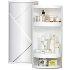 360° Rotating Corner Cabinet Rack | Waterproof Bathroom & Kitchen Storage Shelf – Drill-Free Wall Mount