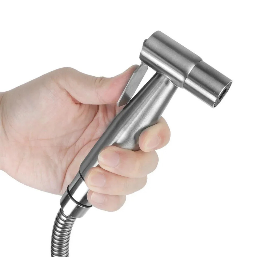 Stainless Steel Handheld Bidet Spray Gun | Toilet & Bathroom Sprayer with Adjustable Flow & Pause Function