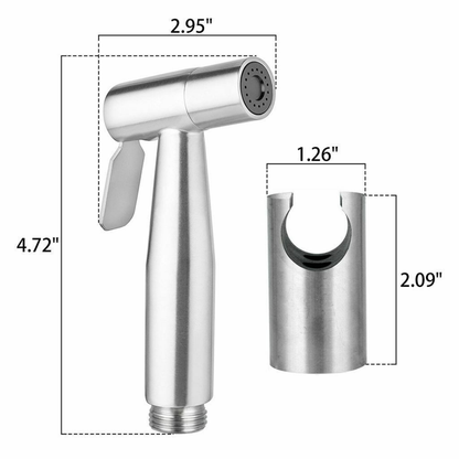 Stainless Steel Handheld Bidet Spray Gun | Toilet & Bathroom Sprayer with Adjustable Flow & Pause Function
