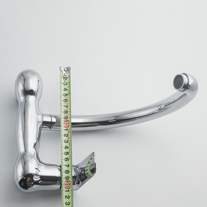 Glossy Chrome Wall Mounted Sink Mixer Tap | Hot & Cold Single Lever Kitchen Faucet with Swivel Spout