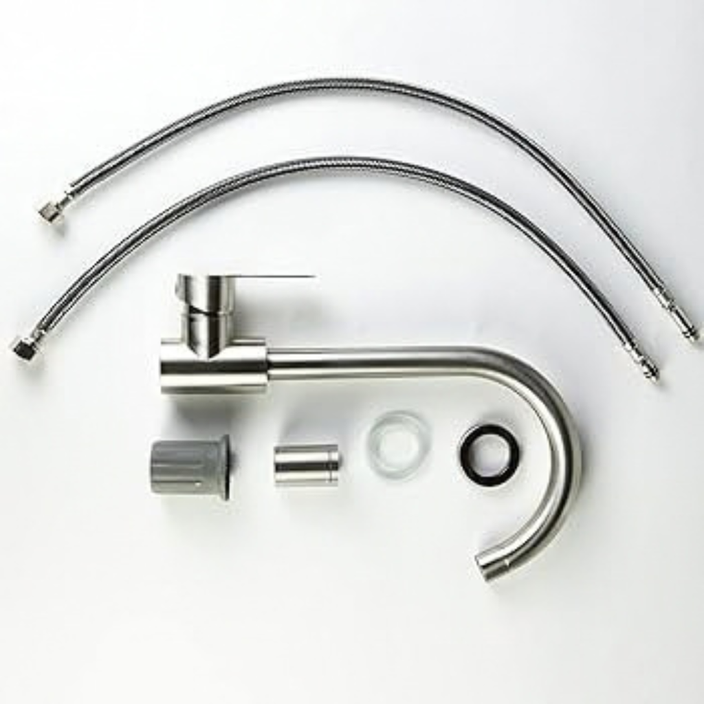 304 Stainless Steel Kitchen Sink Mixer Tap | 360° Swivel Hot & Cold Single Lever Faucet