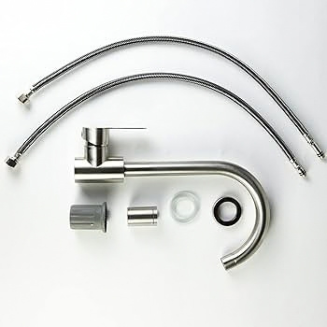 304 Stainless Steel Kitchen Sink Mixer Tap | 360° Swivel Hot & Cold Single Lever Faucet
