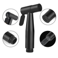 Matte Black Handheld Bidet Spray Gun | Stainless Steel Toilet & Bathroom Sprayer with Adjustable Flow & Pause Function