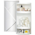 360° Rotating Corner Cabinet Rack | Waterproof Bathroom & Kitchen Storage Shelf – Drill-Free Wall Mount