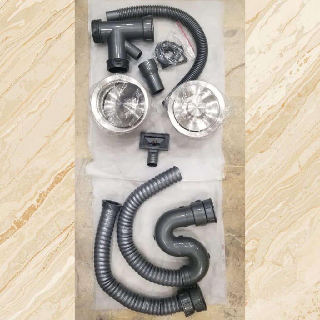 32×18 Inches Handmade Kitchen Sink 8245 | 304 Stainless Steel | Double Bowl | Drains + Rinse Basket