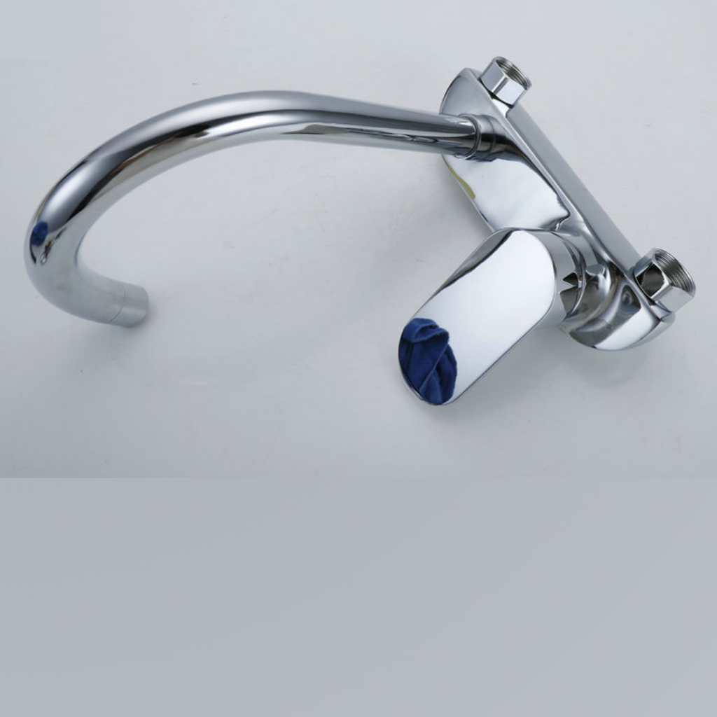 Chrome Wall Mounted Sink Mixer Tap | Hot & Cold Single Lever Kitchen Faucet with 360° Swivel