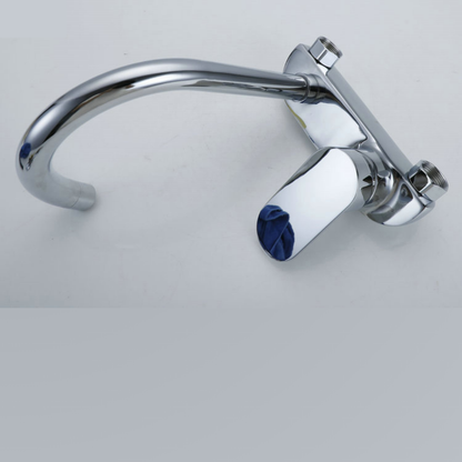 Chrome Wall Mounted Sink Mixer Tap | Hot & Cold Single Lever Kitchen Faucet with 360° Swivel