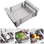 27×18 Inches Handmade Kitchen Sink 6845 | 304 Stainless Steel | Single Bowl | Drain + Rinse Basket