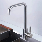 SUS 304 Stainless Steel Kitchen Sink Mixer Tap | 360° Swivel Hot & Cold Single Lever Faucet