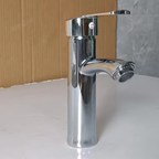 Silver Chrome Bathroom Basin Mixer Faucet | Single Handle Hot & Cold Washbasin Tap
