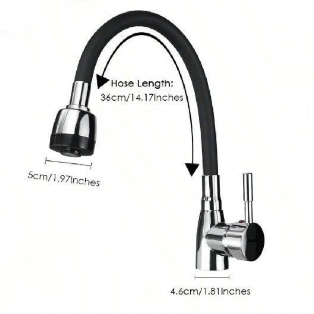 360° Rotating Flexible Kitchen Faucet | Hot & Cold Mixer Tap with Inlet Pipe Options