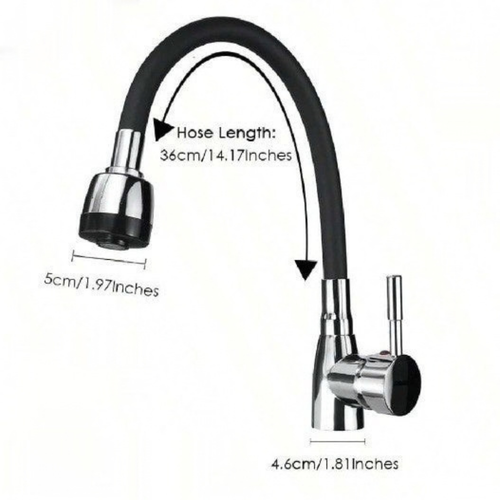 360° Rotating Flexible Kitchen Faucet | Hot & Cold Mixer Tap with Inlet Pipe Options