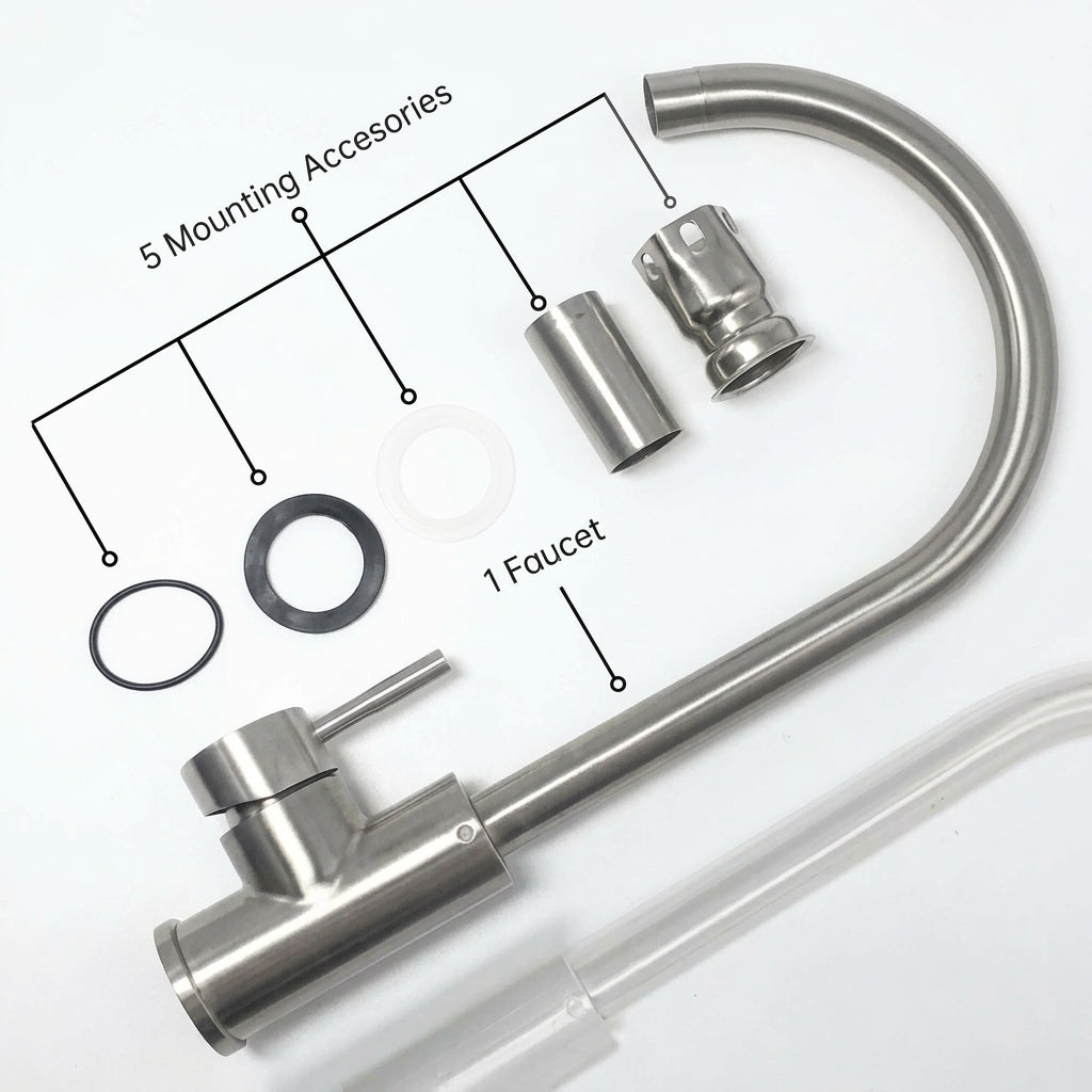 304 Stainless Steel Kitchen Sink Mixer Tap | 360° Swivel Hot & Cold Single Lever Faucet