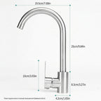 304 Stainless Steel Kitchen Sink Mixer Tap | 360° Swivel Hot & Cold Single Lever Faucet
