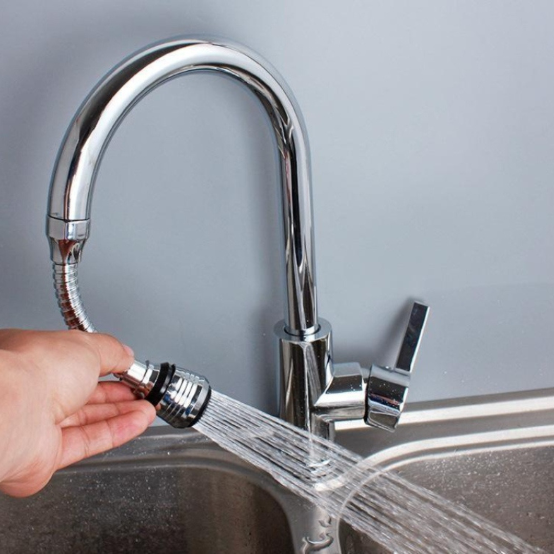 Turbo Flex 360° Flexible Faucet Sprayer | Stainless Steel Rotating Tap Extension for Kitchen & Bathroom