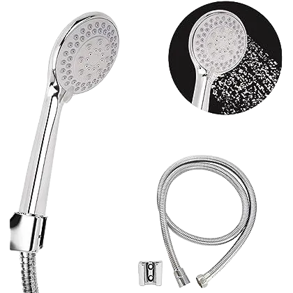 5-Mode High Pressure Handheld Shower Set with Hose & Wall Hook | Chrome Bathroom Shower Head