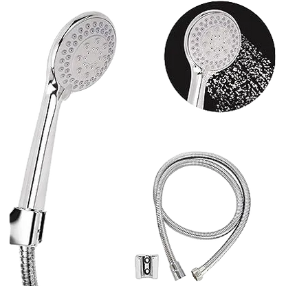 5-Mode High Pressure Handheld Shower Set with Hose & Wall Hook | Chrome Bathroom Shower Head