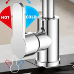 Waterfall Kitchen Faucet with Pull Down Sprayer | 4-Mode 360° Swivel Stainless Steel Sink Mixer Tap