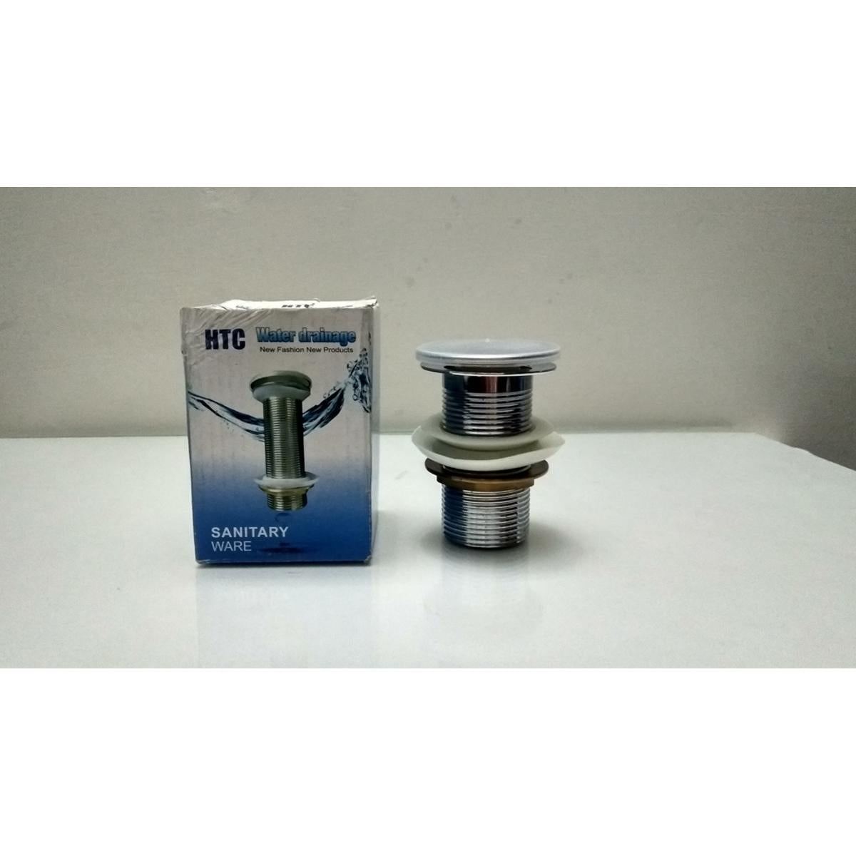 4 Inch Chrome Push Waste Pop-Up Drain | Bathroom Basin & Vanity Sink Waste