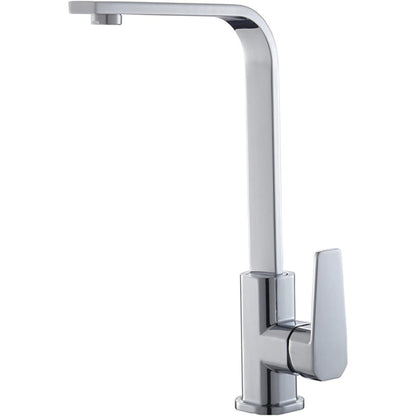 Premium 14-Inch L-Shape Stainless Steel Kitchen Faucet | Hot & Cold 360° Rotating Mixer Tap – Brushed Chrome, Single Hole