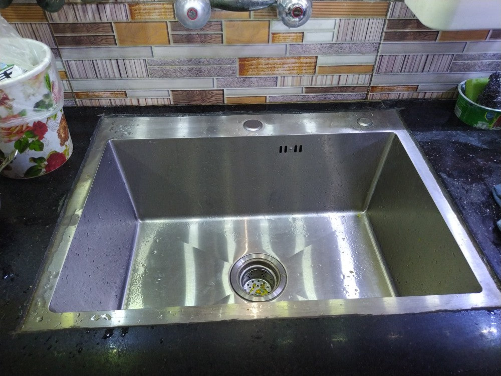 24x18 Handmade Kitchen Sink Stainless Steel 6045 – Single Bowl Sink with Drain & Rinse Basket