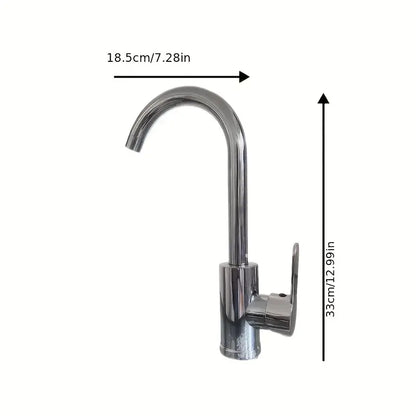 360° Rotating Kitchen Faucet | Single Handle Chrome Sink Mixer Tap with Expandable Inlet Pipe – Universal Thread