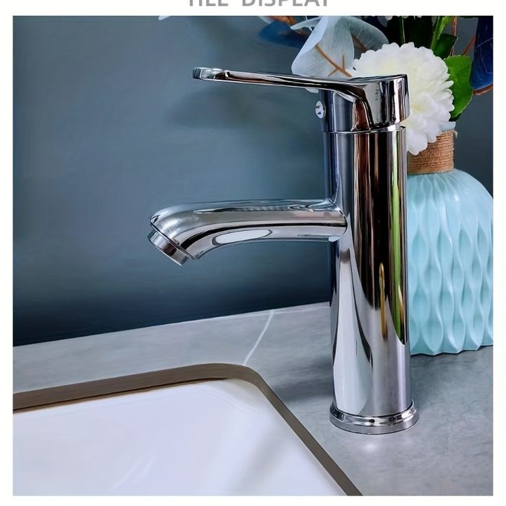 Silver Chrome Bathroom Basin Mixer Faucet | Single Handle Hot & Cold Washbasin Tap