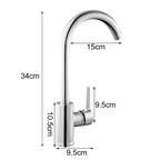 304 Stainless Steel Kitchen Sink Mixer Tap | 360° Swivel Hot & Cold Single Lever Faucet