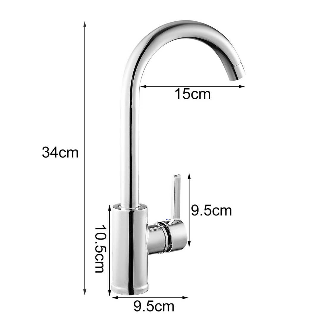 304 Stainless Steel Kitchen Sink Mixer Tap | 360° Swivel Hot & Cold Single Lever Faucet