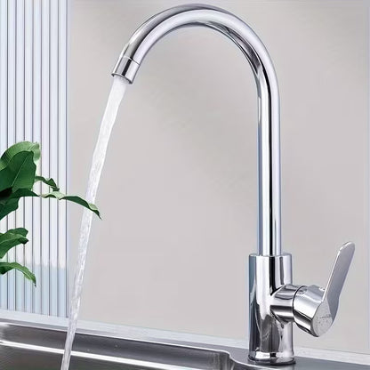 360° Rotating Kitchen Faucet | Single Handle Chrome Sink Mixer Tap with Expandable Inlet Pipe – Universal Thread