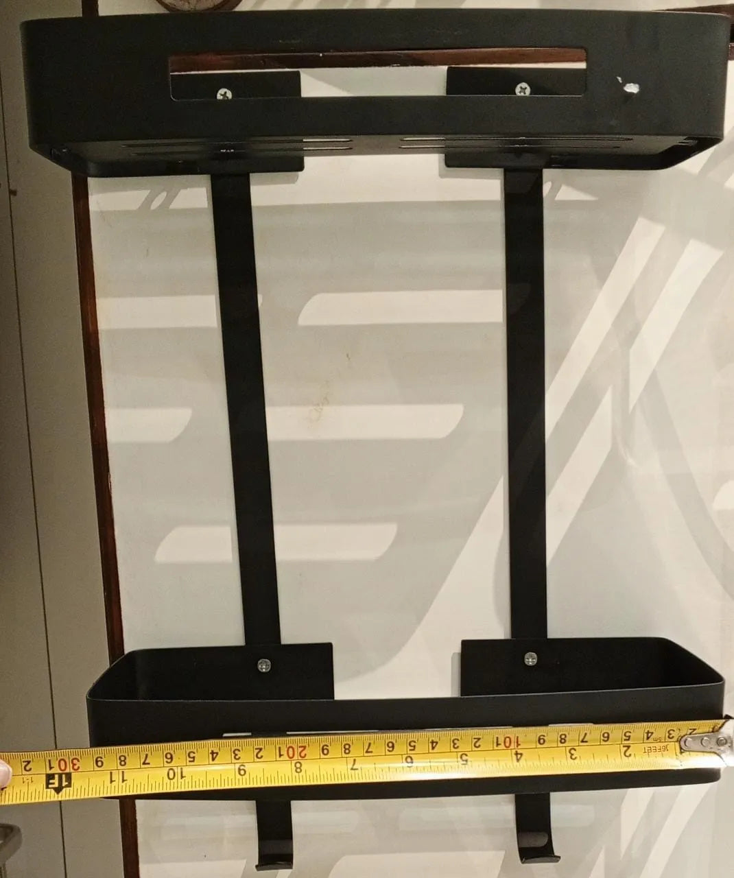 SUS304 Stainless Steel Double Layer Bathroom Shelf | Wall Mounted Storage Rack – 5KG Capacity, Black & Silver