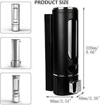 Wall Mount Soap Dispenser 400ml | Black ABS Manual Liquid Soap Dispenser for Bathroom & Kitchen