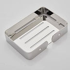 304 Stainless Steel Soap Dish Holder | Wall Mounted Soap Saver Tray with Drainage – 13.5×9.7 cm