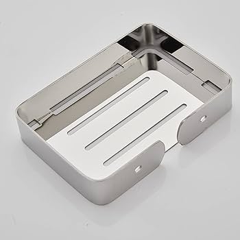 304 Stainless Steel Soap Dish Holder | Wall Mounted Soap Saver Tray with Drainage – 13.5×9.7 cm