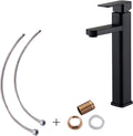 Matte Black Tall Basin Mixer Tap | Single Lever Hot & Cold Bathroom Faucet – Solid Brass, Deck Mounted
