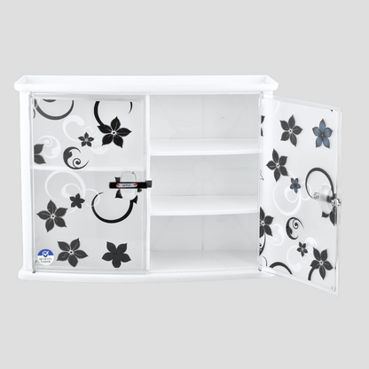 Wall Mounted Double Door Plastic Bathroom Cabinet | Waterproof Storage Organizer – Multi-Color