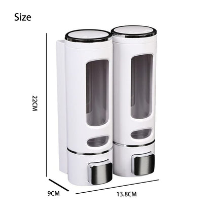 Wall Mount Soap Dispenser 400ml | Black ABS Manual Liquid Soap Dispenser for Bathroom & Kitchen